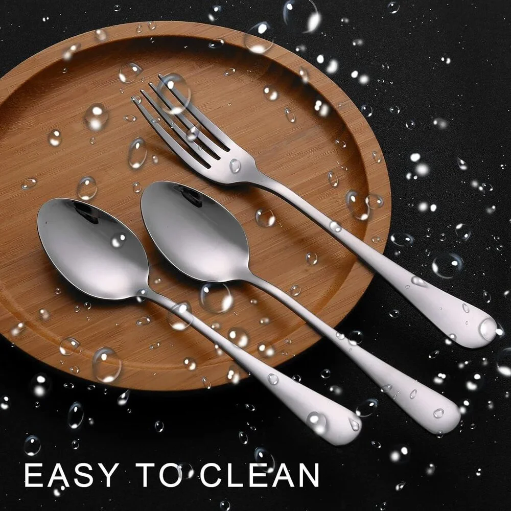 Stainless Steel Silverware Set Silver Set of 8
